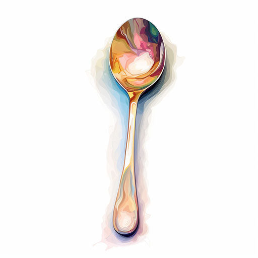 Spoon clipart in the style of Oil painting