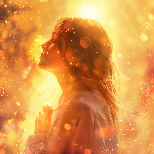 Christian clipart in photo realistic style with a flat random background, ethereal glow and soft edges