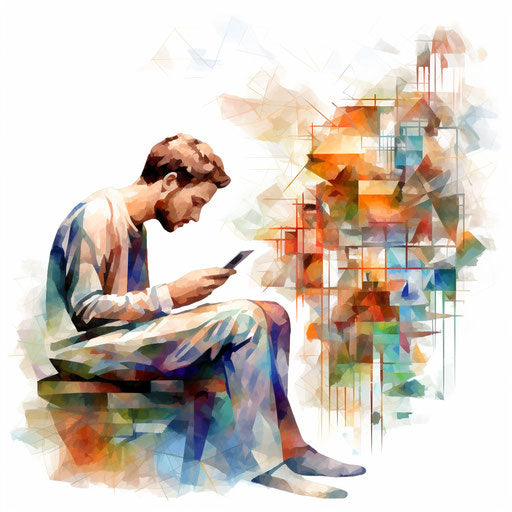 Knowledge clipart in the style of Impressionistic Art, on white background