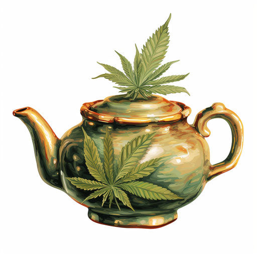 Pot clipart in the style of oil painting, on a white background