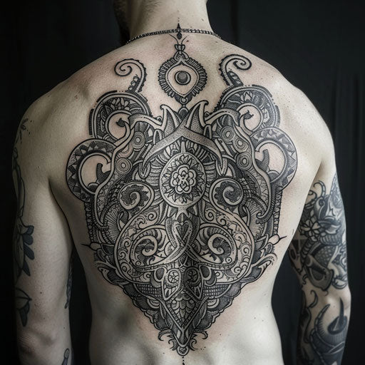 Strength tattoo with intricate details
