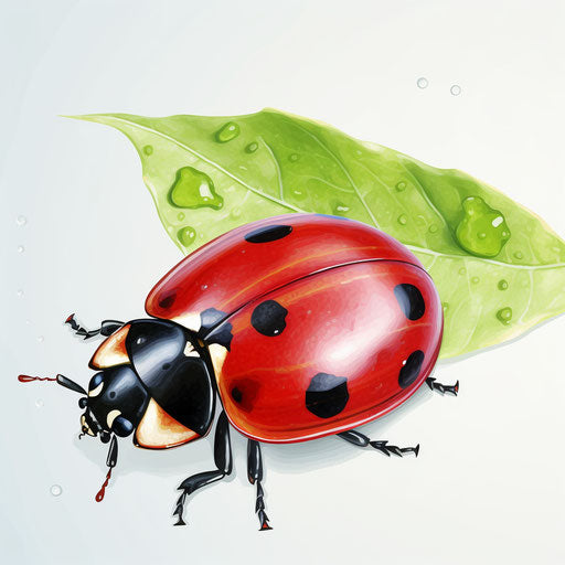 Ladybug clipart in the style of Oil painting, on a white background