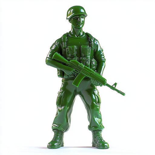 Photo realistic clipart of plastic army men, high resolution, isolated
