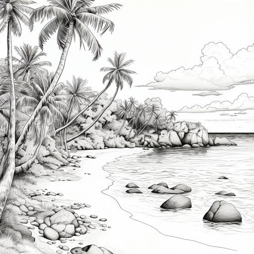 Island beach detailed, rtx on, beautiful