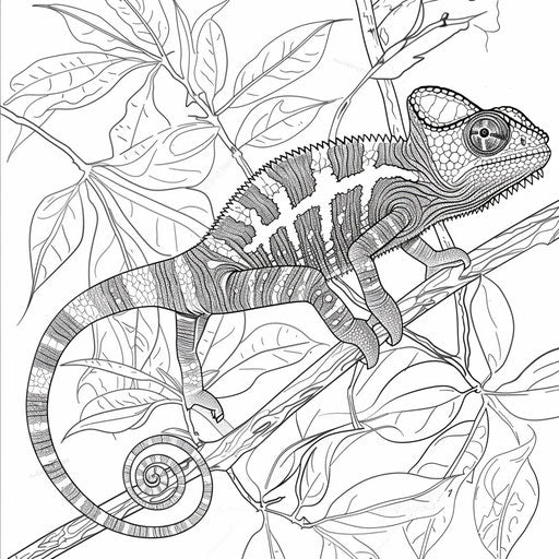 Chameleon on a tree branch