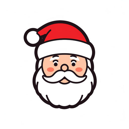 Minimalist Santa Clipart on White Background