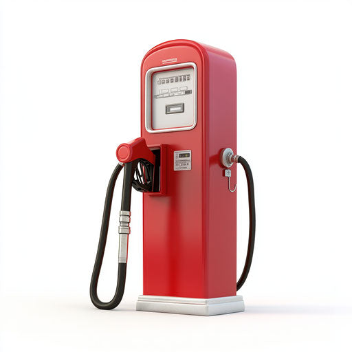 3D gas pump on flat white background