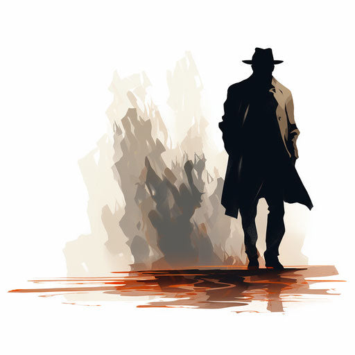 Shadow in Oil painting style, on white background