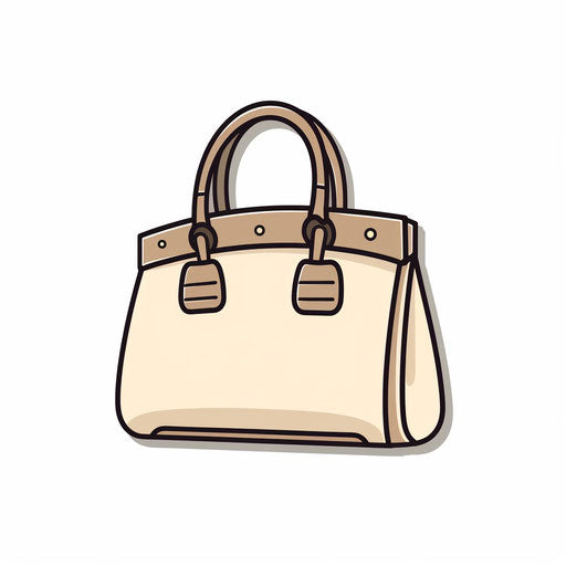 Handbag illustration in Minimalist style, on white background