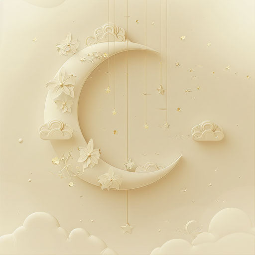 Illustration of good night in photo realistic quality on flat beige background