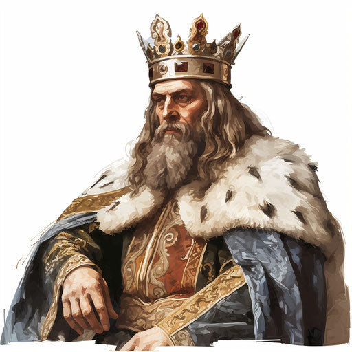 King in Oil painting style on white background