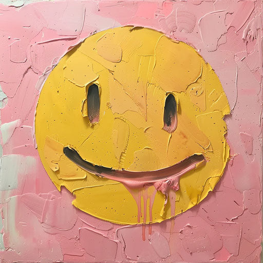 Emotion for difficult days, yellow and pink, tondo, cut and paste, contest winner