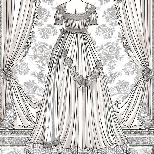 Stylish dress with intricate patterns and embellishments