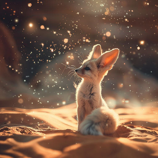 Fennec fox in a magical desert, Ashraful Arefin style