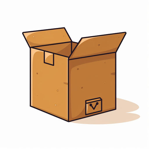 Minimalist box clipart on white background