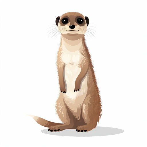 Minimalist style meerkat clipart on a white background