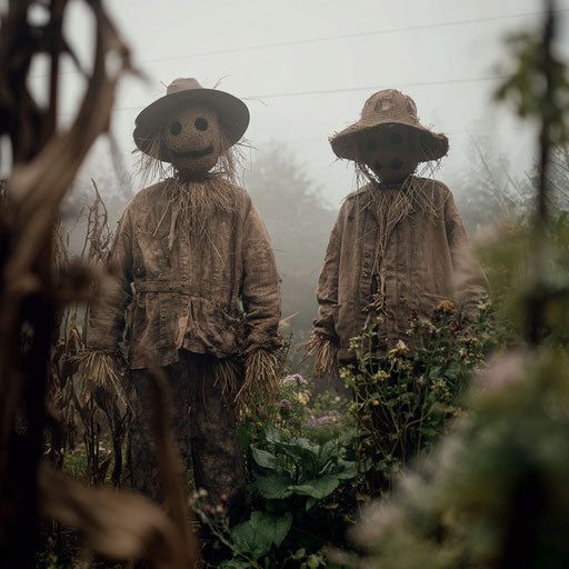 Uneasy Figures in a Spooky Garden