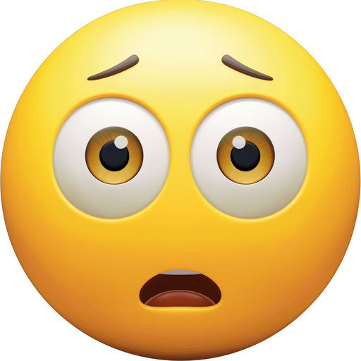 Expressionless face on white background