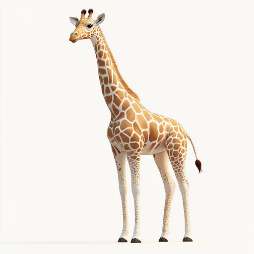 3D Safari in Photorealistic Style on Flat White Background, Isolated Clipart