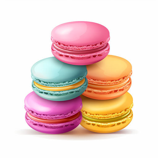 Minimalist-style macaron illustration on white background