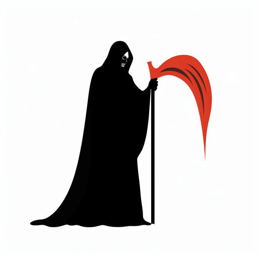Minimalist Death Illustration on White Background