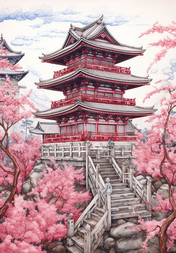 Contrasting and elaborate Japanese structure