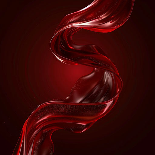 Realistic red clipart on rich burgundy background, luminous