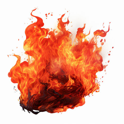 Fire illustration in the style of Chiaroscuro Art on white background