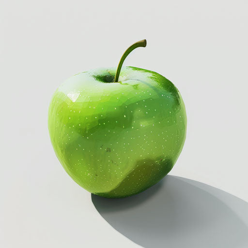 Realistic green apple illustration on flat white background