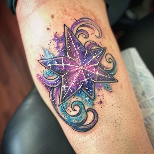 Nautical star merged with galaxy theme
