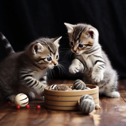 American shorthair kittens playing