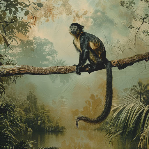 Spider monkey posing majestically on a tree branch