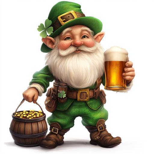 Dwarf enjoying beer on St. Patrick's Day