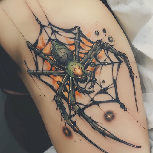 Fantasy spider web with magical elements