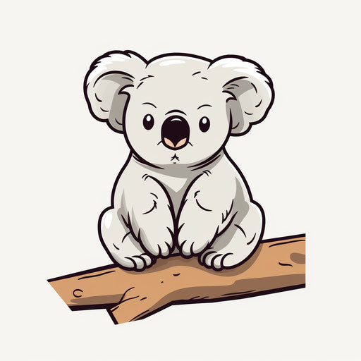 Minimalist koala illustration on white background