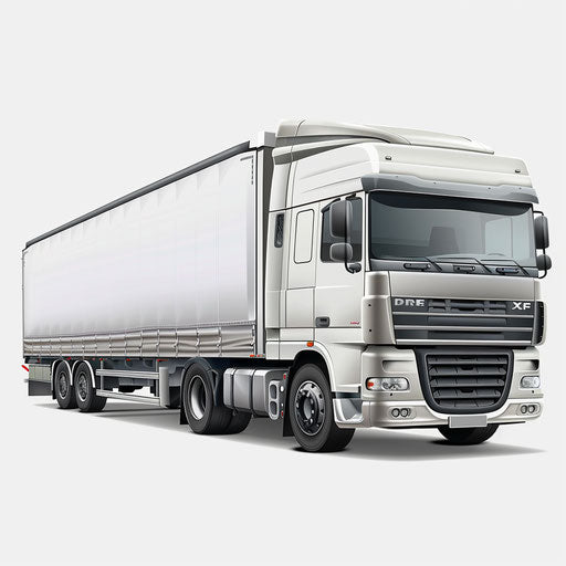 Realistic clipart lorry with flat white background