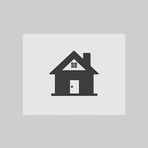 Minimalist real estate logo with grey background and simple shapes