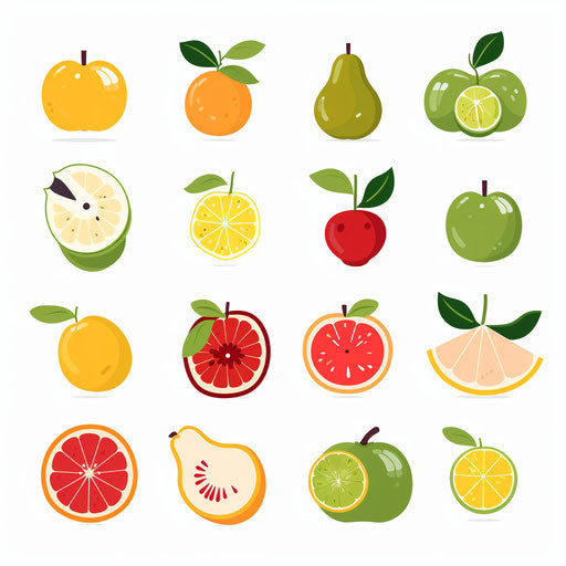 Minimalist style fruit illustration, on white background