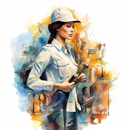 Career illustration in the style of oil painting, on white background