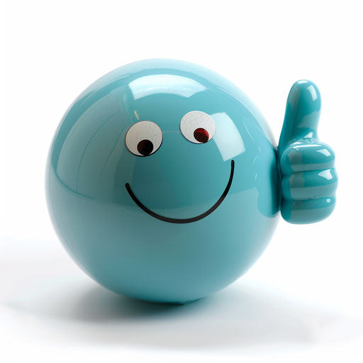Emotion ball showing thumbs up on white background