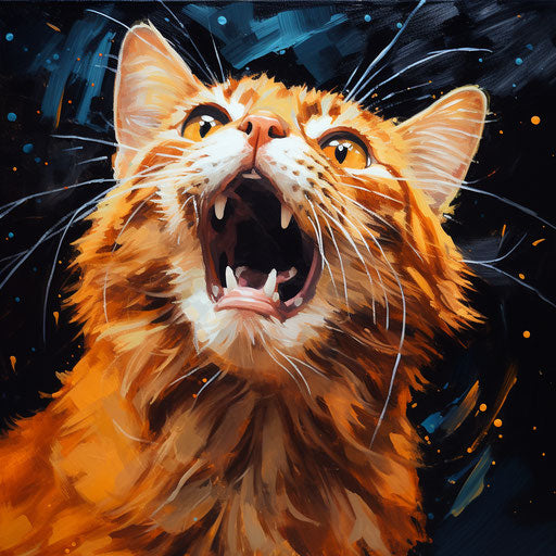Orange cat meowing