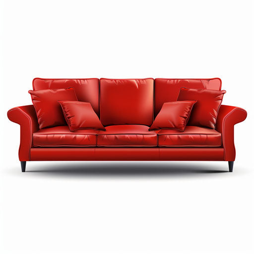 Sofa clipart in photo realistic style with a flat random background, glossy finish and sharp outlines