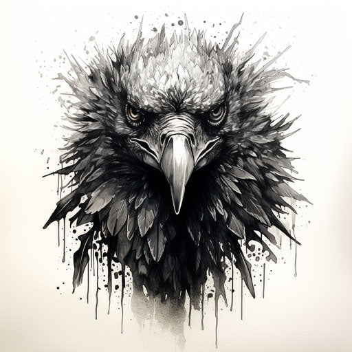 Feathered bird in the style of Iban Art, graphic design