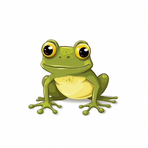 Frog illustration in the Minimalist style, on white background