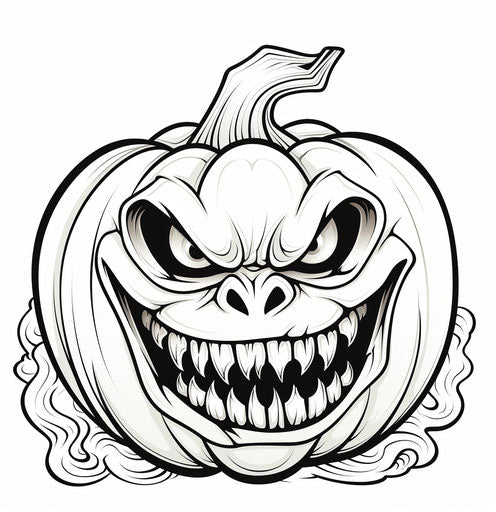 Spooky pumpkin coloring pages