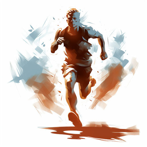 Running clipart in the style of Chiaroscuro Art, on a white background