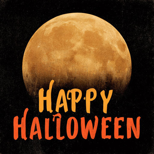 Halloween Night: Glowing Elements and Full Moon