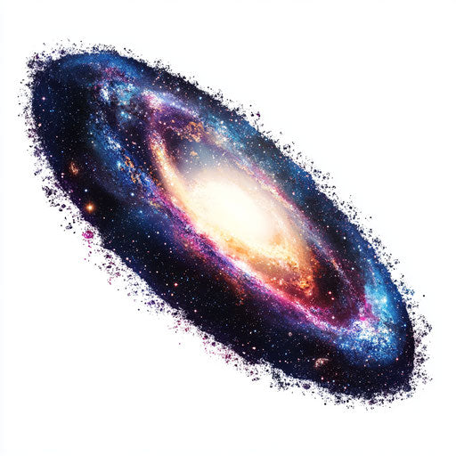 3D galaxy on white background, realistic illustration
