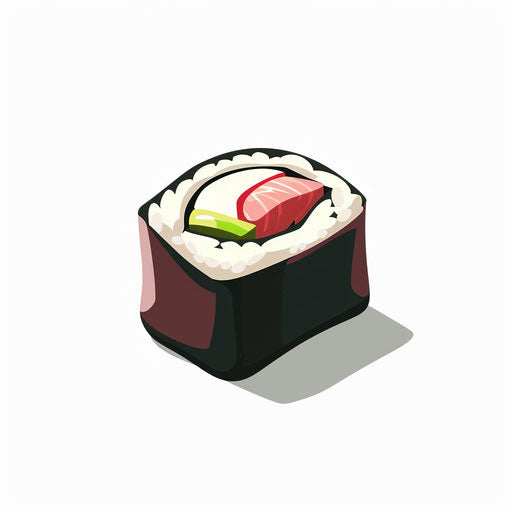 Simple vector icon of a piece of sushi