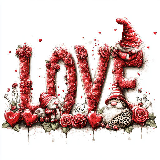 Valentine's Day digital airbrush clipart